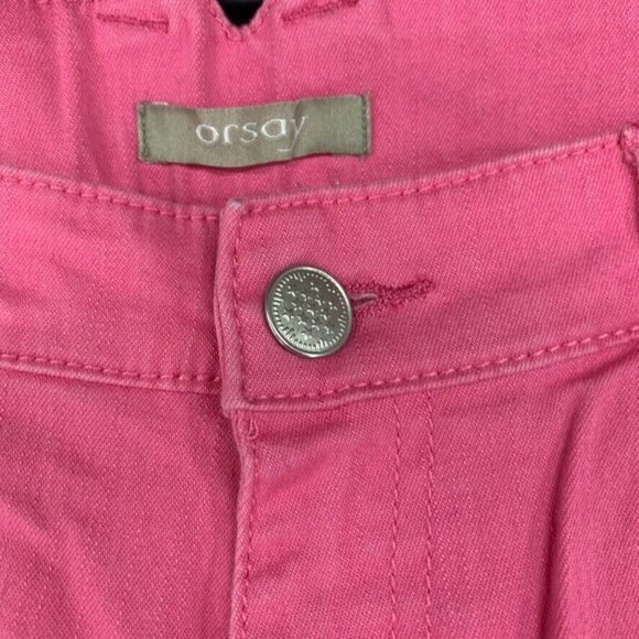 Orsay Womens 8 Denim Jeans Pink Skinny Low Rise Stretch Barbie Preppy - Picture 4 of 14